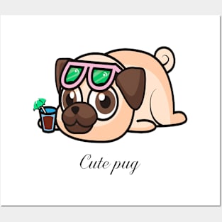 Cute pug love Posters and Art